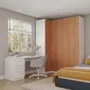 Ver imagem 1 de Guarda Roupa Planejado 4 Portas 3 Peças com Escrivaninha Hera CabeCasa MadeiraOriginals Branco/Algodão/Louro/Cromado