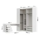 Ver imagem 5 de Guarda Roupa Planejado 4 Portas 3 Peças com Escrivaninha Hera CabeCasa MadeiraOriginals Branco/Algodão/Louro/Cromado