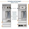 Guarda Roupa Modulado 4 Portas 3 Peças com Escrivaninha Hera CabeCasa MadeiraOriginals - 8