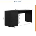 Ver imagem 7 de Guarda Roupa Planejado 4 Portas 3 Peças com Escrivaninha Hera CabeCasa MadeiraOriginals Preto/Cromado