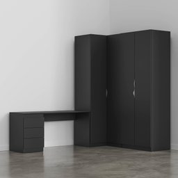 Guarda Roupa Modulado 4 Portas 3 Peças com Escrivaninha Hera CabeCasa MadeiraMadeira - 6