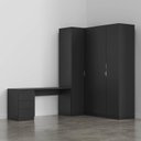 Ver imagem 6 de Guarda Roupa Planejado 4 Portas 3 Peças com Escrivaninha Hera CabeCasa MadeiraOriginals Preto/Cromado