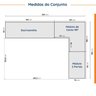 Guarda Roupa Modulado 4 Portas 3 Peças com Escrivaninha Hera CabeCasa MadeiraOriginals - 4