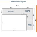 Ver imagem 4 de Guarda Roupa Planejado 4 Portas 3 Peças com Escrivaninha Hera CabeCasa MadeiraOriginals Preto/Cromado