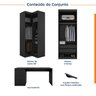 Guarda Roupa Modulado 4 Portas 3 Peças com Escrivaninha Hera CabeCasa MadeiraOriginals - 3