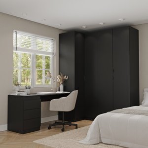 Guarda Roupa Modulado 4 Portas 3 Peças com Escrivaninha Hera CabeCasa MadeiraOriginals