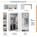 Ver imagem 3 de Guarda Roupa Planejado de Canto 9 Portas 5 Peças com Escrivaninha Hera CabeCasa MadeiraOriginals Branco/Algodão/Cromado