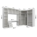 Ver imagem 5 de Guarda Roupa Planejado de Canto 9 Portas 5 Peças com Escrivaninha Hera CabeCasa MadeiraOriginals Branco/Algodão/Cromado