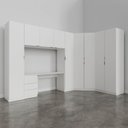 Ver imagem 6 de Guarda Roupa Planejado de Canto 9 Portas 5 Peças com Escrivaninha Hera CabeCasa MadeiraOriginals Branco/Algodão/Cromado
