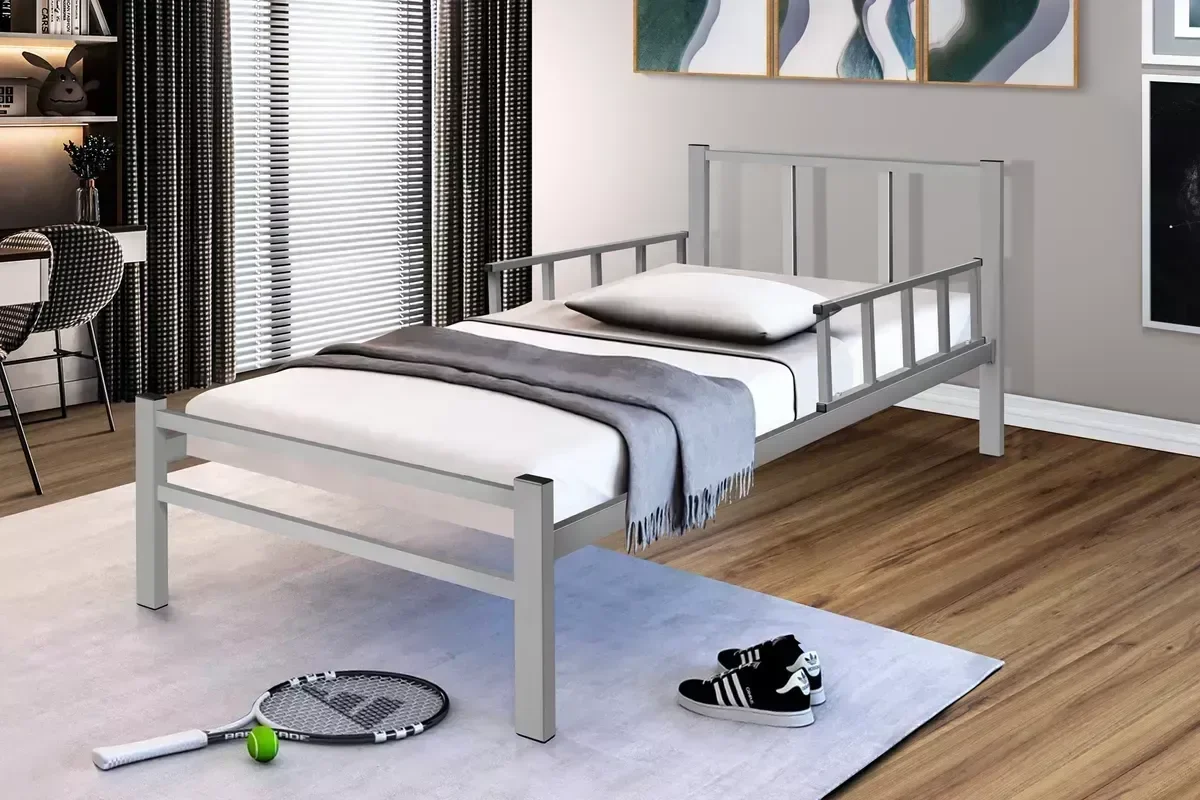 Cama Solteiro Reforçada em Aço com Colchão D20 Cinza - 2