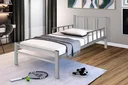 Ver imagem 2 de Cama Solteiro Reforçada em Aço com Colchão D20 Cinza