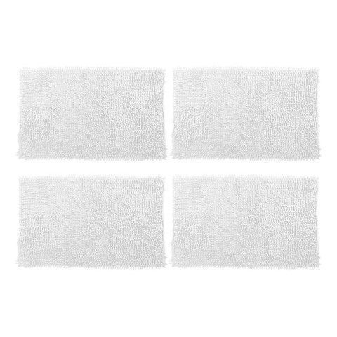 4 Tapete de Banheiro Bolinha 58 X 38cm Antiderrapante Branco