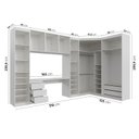 Ver imagem 5 de Guarda Roupa Planejado de Canto 9 Portas 5 Peças com Escrivaninha Hera CabeCasa MadeiraOriginals Branco/Algodão/Louro/Cromado