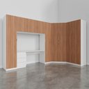 Ver imagem 6 de Guarda Roupa Planejado de Canto 9 Portas 5 Peças com Escrivaninha Hera CabeCasa MadeiraOriginals Branco/Algodão/Louro/Cromado