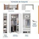 Ver imagem 3 de Guarda Roupa Planejado de Canto 9 Portas 5 Peças com Escrivaninha Hera CabeCasa MadeiraOriginals Branco/Algodão/Louro/Cromado
