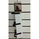 Ver imagem 1 de Cabideiro Cabde Madeira Simples Branco com 3 Ganchos Preto de Metal Pequenos