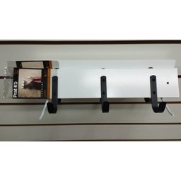 Cabideiro Cabde Madeira Simples Branco com 3 Ganchos Preto de Metal Pequenos - 2
