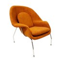 Ver imagem 1 de Poltrona para Sala de Estar ou Amamentação Womb Chair Tecido Boucle Bege Terracota Poltronas do Sul