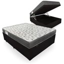 Ver imagem 1 de Cama Box Baú Casal Preto Colchão Iso 100 D33 - Ortobom