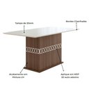 Ver imagem 2 de Mesa para Sala de Jantar 160cm Retangular Tampo Chanfrado Agata Poliman Amêndoa com Off White