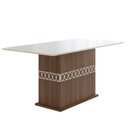 Ver imagem 1 de Mesa para Sala de Jantar 160cm Retangular Tampo Chanfrado Agata Poliman Amêndoa com Off White