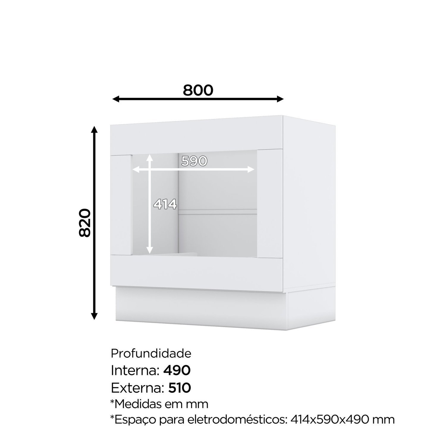 Balcão Forno Embutir com Tampo Emily Espresso Móveis - 3