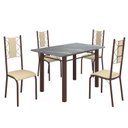 Ver imagem 2 de Conjunto Sala de Jantar Bahia Mesa Tubo 120x75cm Tampo Pedra Granito Topázio com 4 Cadeiras