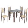 Conjunto Sala de Jantar Bahia Mesa Tubo 120x75cm Tampo Pedra Granito Topázio com 4 Cadeiras - 2