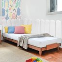 Ver imagem 2 de Cabeceira Painel Cama Casal Box Nuvem Suede Sandy 140 cm:Branco