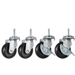 Kit 4 Rodas com Travas para Estantes Duratec - 1