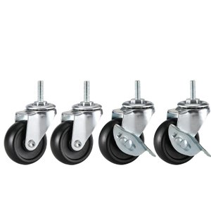Kit 4 Rodas com Travas para Estantes Duratec