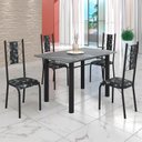 Ver imagem 1 de Conjunto Sala de Jantar Bahia Mesa Tubo 120x75cm Tampo Pedra Granito Topázio com 4 Cadeiras