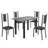 Conjunto Sala de Jantar Bahia Mesa Tubo 120x75cm Tampo Pedra Granito Topázio com 4 Cadeiras - 2