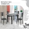 Conjunto Sala de Jantar Bahia Mesa Tubo 120x75cm Tampo Pedra Granito Topázio com 4 Cadeiras - 6
