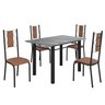 Conjunto Sala de Jantar Bahia Mesa Tubo 120x75cm Tampo Pedra Granito Topázio com 4 Cadeiras - 2