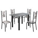 Ver imagem 2 de Conjunto Sala de Jantar Bahia Mesa Tubo 120x75cm Tampo Pedra Granito Topázio com 4 Cadeiras