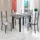 Ver imagem 1 de Conjunto Sala de Jantar Bahia Mesa Tubo 120x75cm Tampo Pedra Granito Topázio com 4 Cadeiras