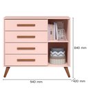 Ver imagem 3 de Jogo Quarto Infantil Q Encanto Retrô 3 Peças Berço Cômoda Guarda Roupa Qmovi