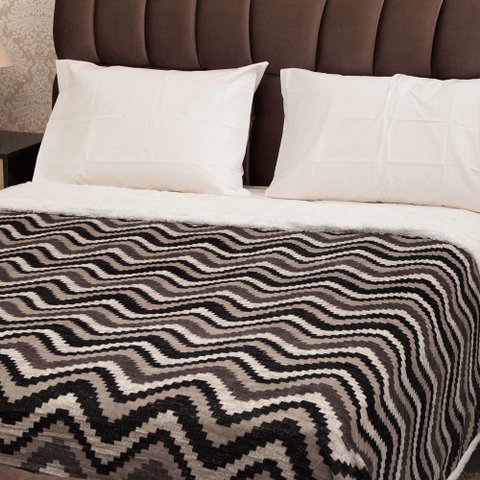 Cobertor Casal Home Design Áustria Geométrica Preto