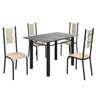 Conjunto Sala de Jantar Bahia Mesa Tubo 120x75cm Tampo Pedra Granito Topázio com 4 Cadeiras - 2