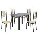 Ver imagem 2 de Conjunto Sala de Jantar Bahia Mesa Tubo 120x75cm Tampo Pedra Granito Topázio com 4 Cadeiras
