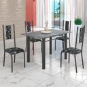 Ver imagem 1 de Conjunto Sala de Jantar Bahia Mesa Tubo 120x75cm Tampo Pedra Granito Topázio com 4 Cadeiras