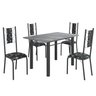 Conjunto Sala de Jantar Bahia Mesa Tubo 120x75cm Tampo Pedra Granito Topázio com 4 Cadeiras - 2
