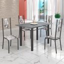 Ver imagem 1 de Conjunto Sala de Jantar Bahia Mesa Tubo 120x75cm Tampo Pedra Granito Topázio com 4 Cadeiras