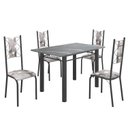 Ver imagem 2 de Conjunto Sala de Jantar Bahia Mesa Tubo 120x75cm Tampo Pedra Granito Topázio com 4 Cadeiras
