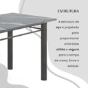 Ver mais imagens de Conjunto Sala de Jantar Bahia Mesa Tubo 120x75cm Tampo Pedra Granito Topázio com 4 Cadeiras