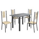 Ver imagem 2 de Conjunto Sala de Jantar Bahia Mesa Tubo 120x75cm Tampo Pedra Granito Topázio com 4 Cadeiras