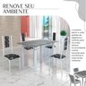 Conjunto Sala de Jantar Bahia Mesa Tubo 120x75cm Tampo Pedra Granito Topázio com 4 Cadeiras - 6