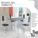 Ver imagem 6 de Conjunto Sala de Jantar Bahia Mesa Tubo 120x75cm Tampo Pedra Granito Topázio com 4 Cadeiras