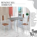 Ver imagem 6 de Conjunto Sala de Jantar Bahia Mesa Tubo 120x75cm Tampo Pedra Granito Topázio com 4 Cadeiras